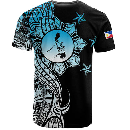 Philippines Filipinos T-Shirt Flag Sun Map Tribal Fusion Style