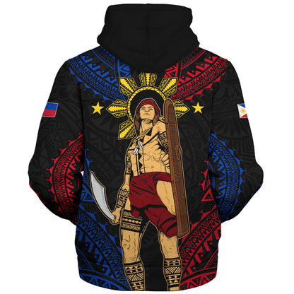 Philippines Filipinos Sherpa Hoodie Lapu Lapu Tattoo Batok Tribal Motifs Designs