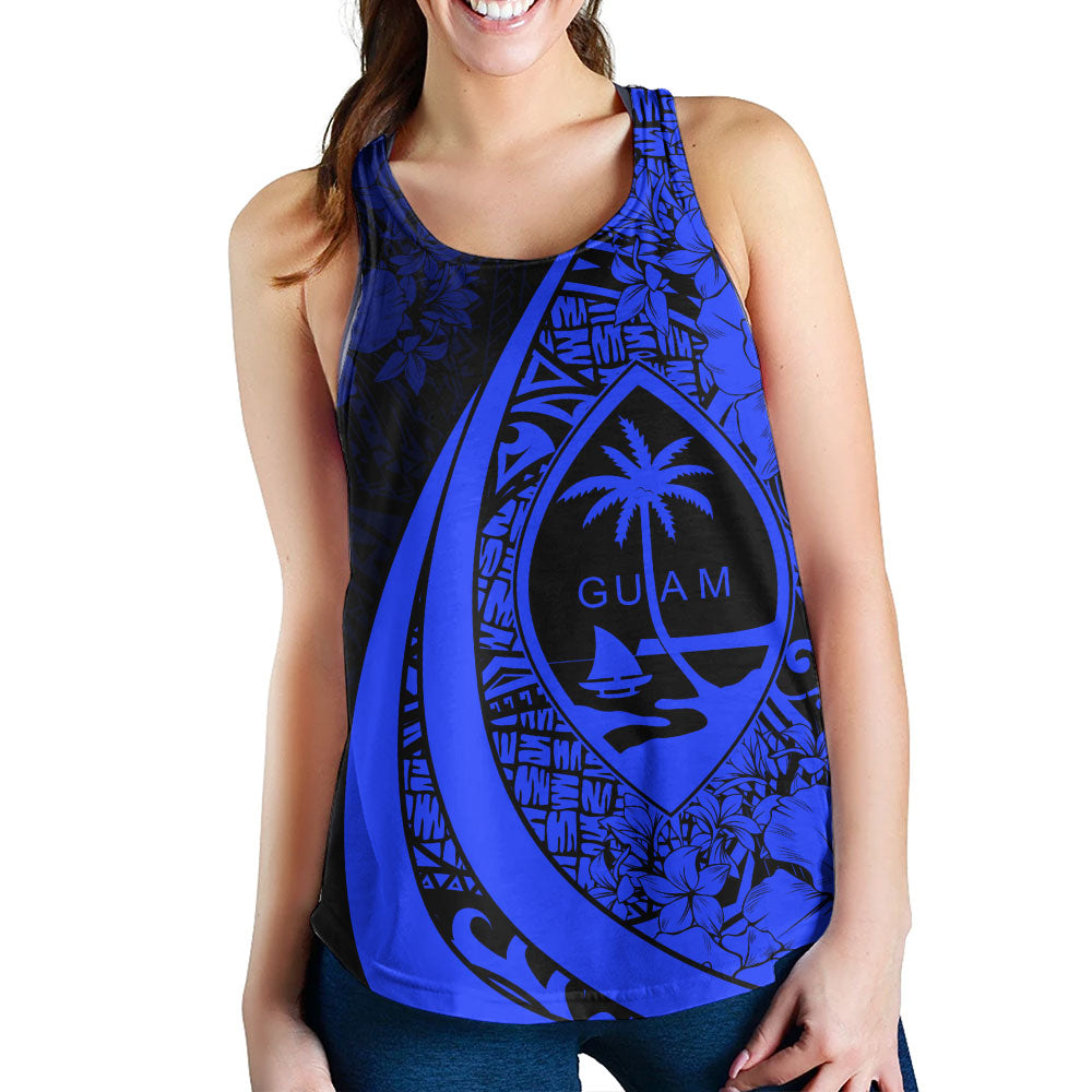 Guam Women Tank Custom Hibiscus Flower Symbols Style