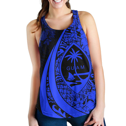 Guam Women Tank Custom Hibiscus Flower Symbols Style