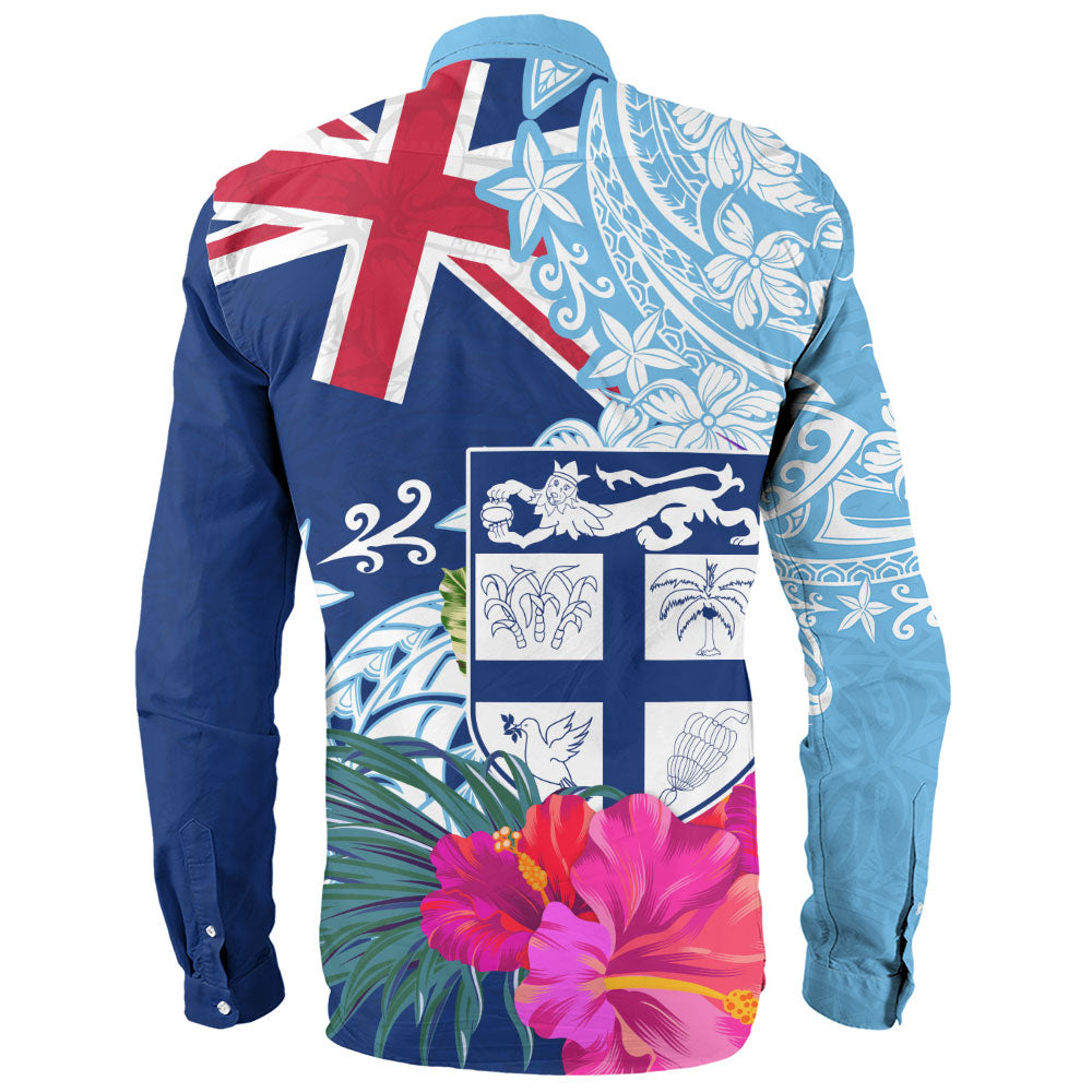 Fiji Long Sleeve Shirt Flag Tribal Tropical Style