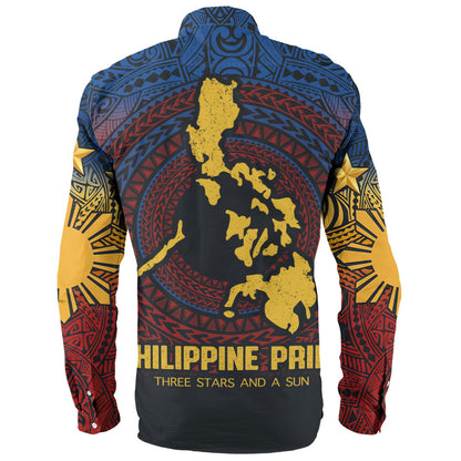 Philippines Filipinos Long Sleeve Shirt Philippine Pride Three Stars and A Sun