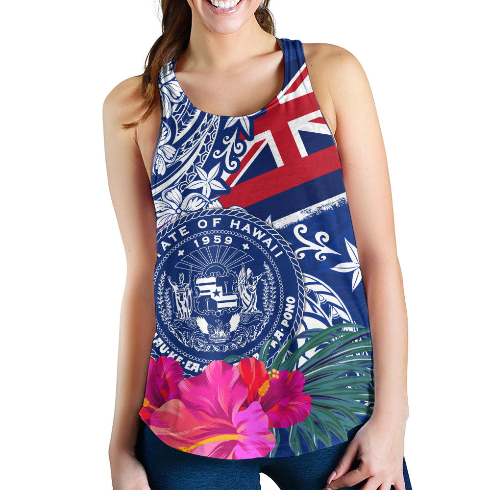 Hawaii Women Tank Flag Tribal Tropical Style