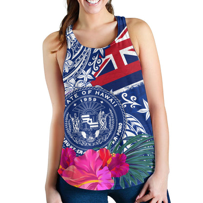 Hawaii Women Tank Flag Tribal Tropical Style