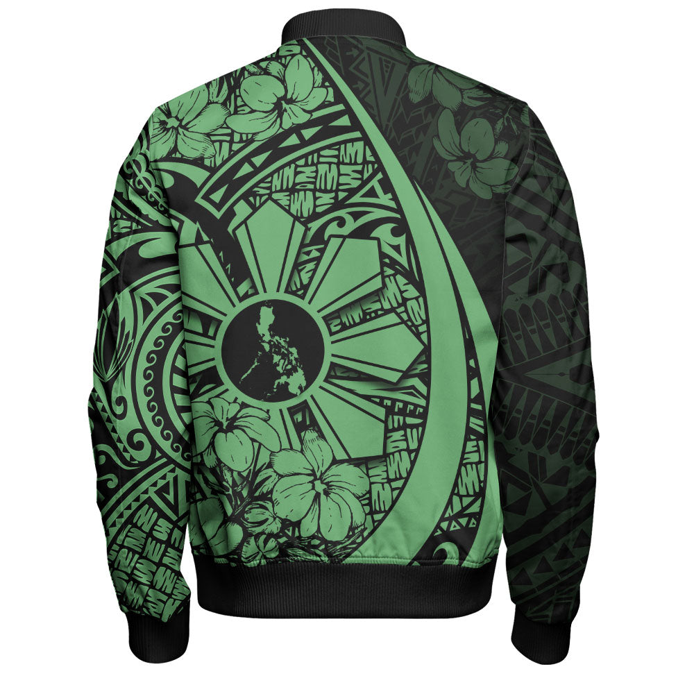 Philippines Filipinos Bomber Jacket Custom National Sampaguita Flower Symbols Style