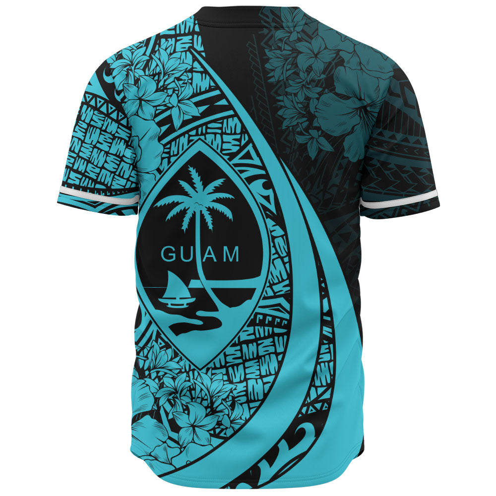 Guam Baseball Shirt Custom Hibiscus Flower Symbols Style