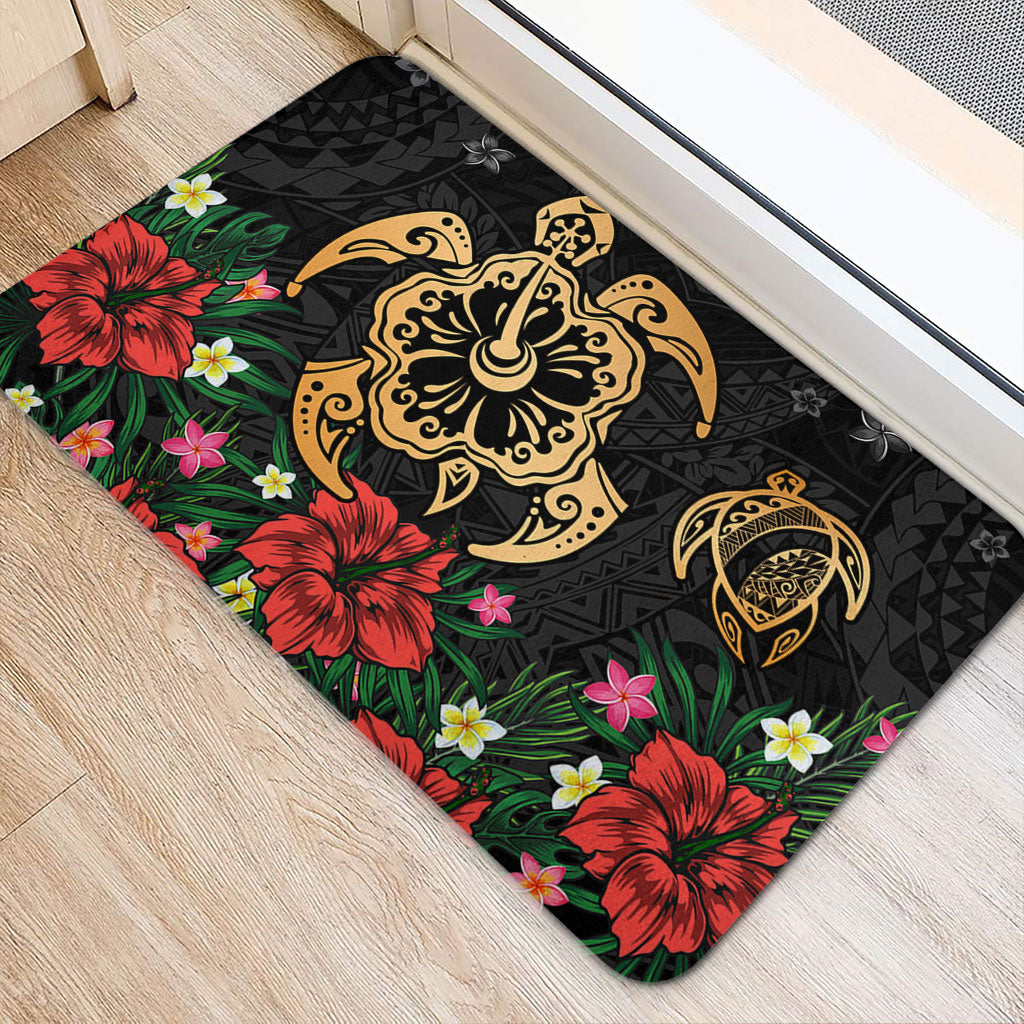 Hawaii Doormat Polynesian Turtle Tropical Island Tribal Style