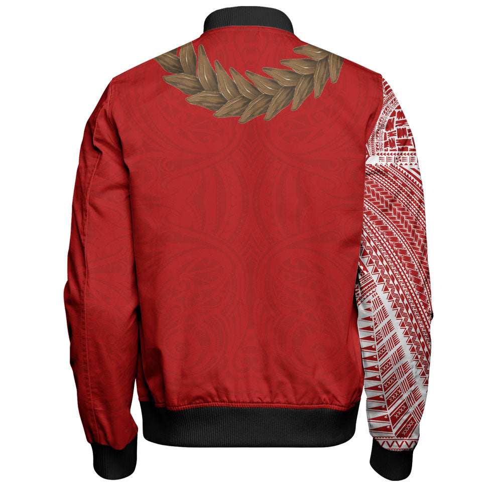 Samoa Bomber Jacket Tattoo Roman Reigns With Ula Fala Style Brown
