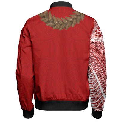 Samoa Bomber Jacket Tattoo Roman Reigns With Ula Fala Style Brown