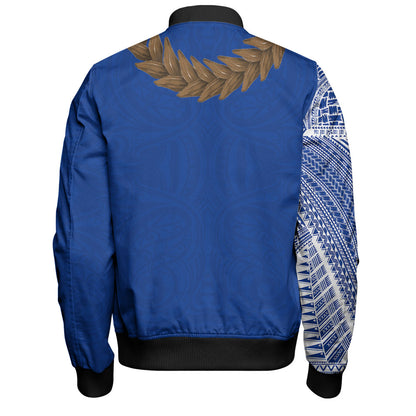 Samoa Bomber Jacket Tattoo Roman Reigns With Ula Fala Style Brown