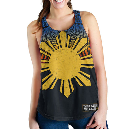 Philippines Filipinos Women Tank Philippine Pride Three Stars and A Sun