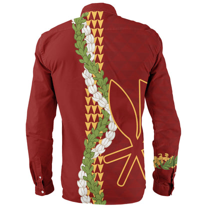 Hawaii Long Sleeve Shirt Kanaka Maoli Puakenikeni Maile Flower Lei