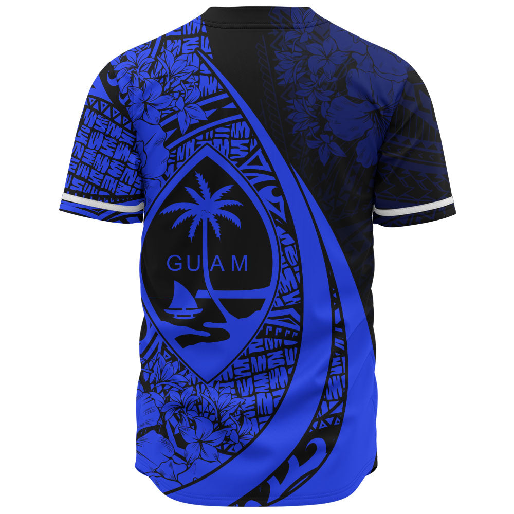 Guam Baseball Shirt Custom Hibiscus Flower Symbols Style