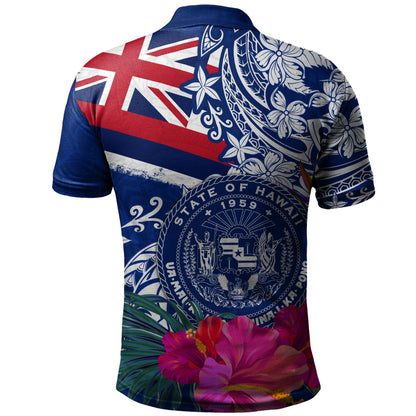 Hawaii Polo Shirt Flag Tribal Tropical Style