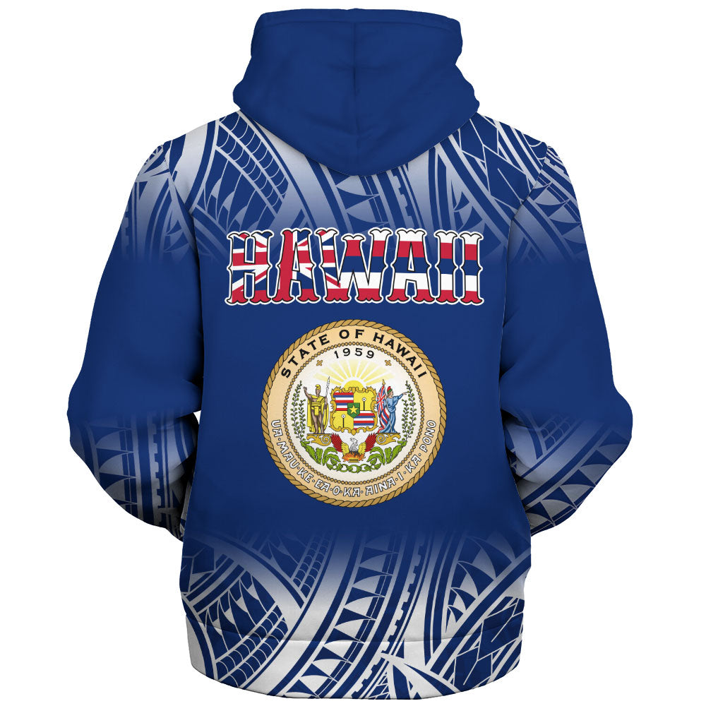 Hawaii Sherpa Hoodie Polynesian Tribal Aloha Hawaii Flag