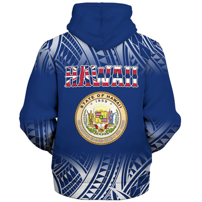 Hawaii Sherpa Hoodie Polynesian Tribal Aloha Hawaii Flag