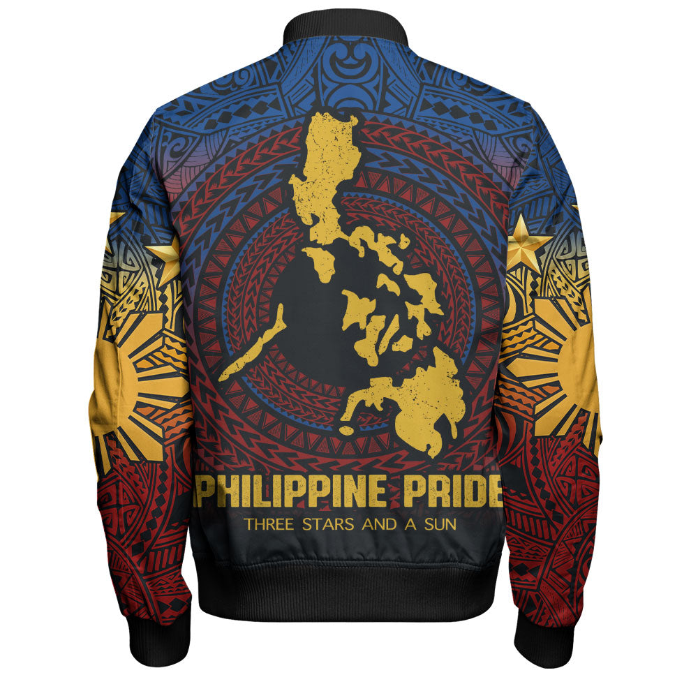 Philippines Filipinos Bomber Jacket Philippine Pride Three Stars and A Sun