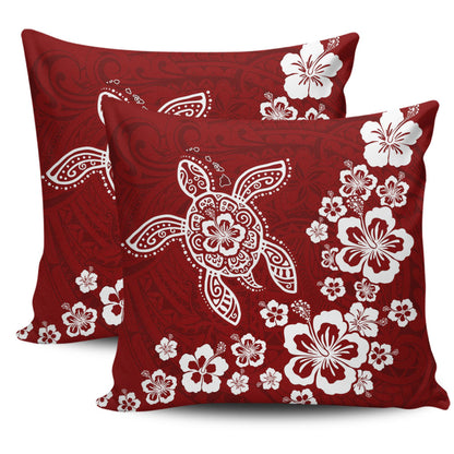 Hawaii Pillow Cases Tribal Hibiscus Flower Graphic Turtle Tatoo