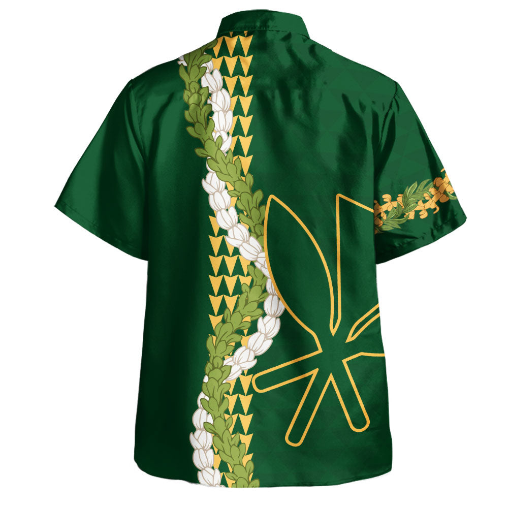 Hawaii Hawaiian Shirt Kanaka Maoli Puakenikeni Maile Flower Lei