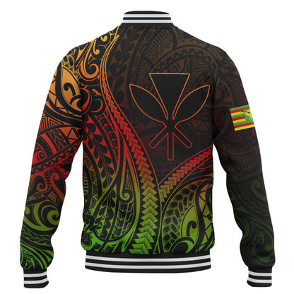 Hawaii Baseball Jacket Polynesian Tribal Tattoo Island Spirit Style