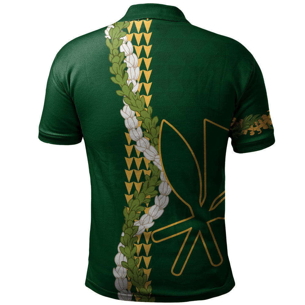 Hawaii Polo Shirt Kanaka Maoli Puakenikeni Maile Flower Lei