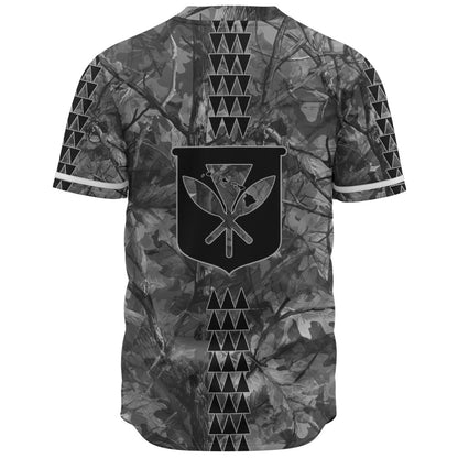 Hawaii Baseball Shirt Woodland Kanaka Camo Style