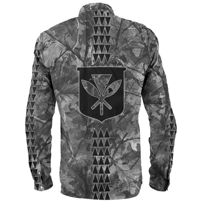 Hawaii Long Sleeve Shirt Woodland Kanaka Camo Style