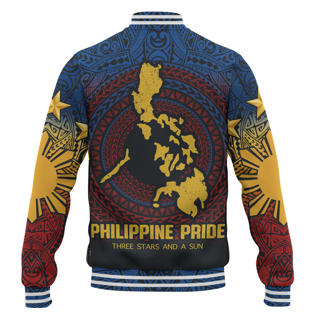 Philippines Filipinos Baseball Jacket Philippine Pride Three Stars and A Sun