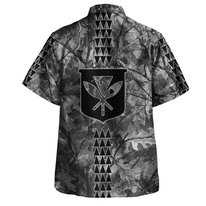 Hawaii Hawaiian Shirt Woodland Kanaka Camo Style