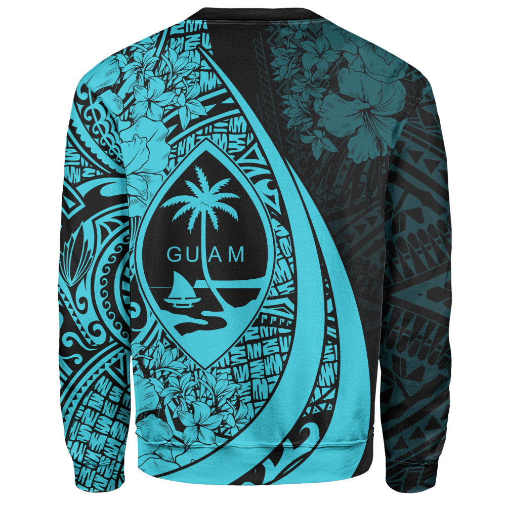 Guam Sweatshirt Custom Hibiscus Flower Symbols Style