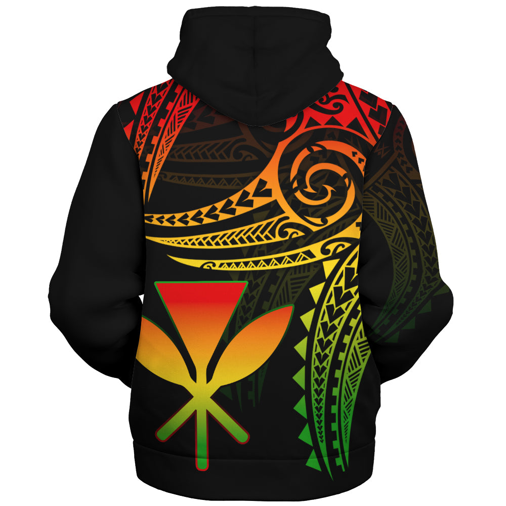 Hawaii Sherpa Hoodie Polynesian Flame Of Hawaii Style
