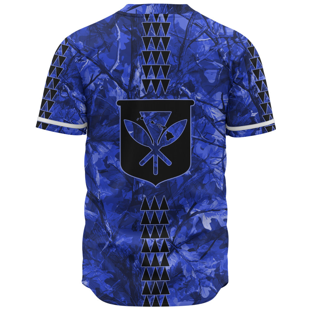Hawaii Baseball Shirt Woodland Kanaka Camo Style