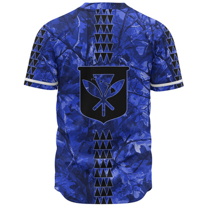 Hawaii Baseball Shirt Woodland Kanaka Camo Style