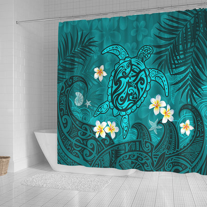 Hawaii Shower Curtain Hawaiian Sea Turtle & Floral Dreams