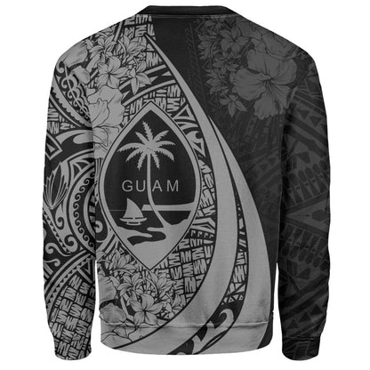 Guam Sweatshirt Custom Hibiscus Flower Symbols Style