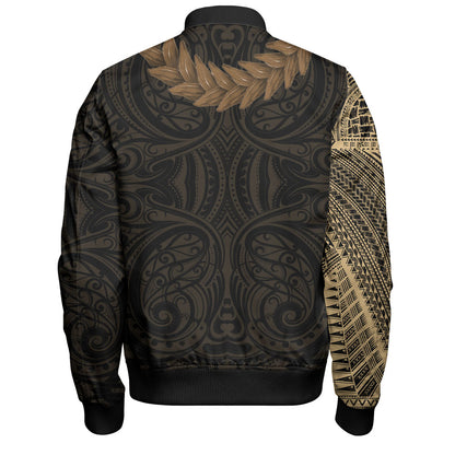 Samoa Bomber Jacket Tattoo Roman Reigns With Ula Fala Style Brown
