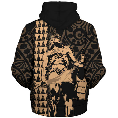 Philippines Filipinos Sherpa Hoodie Lapu Lapu Kakau Style