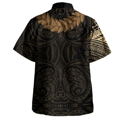 Samoa Hawaiian Shirt Tattoo Roman Reigns With Ula Fala Style Brown