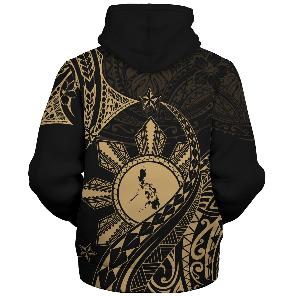Philippines Filipinos Sherpa Hoodie Filipino Polynesia Star With Tribal Design
