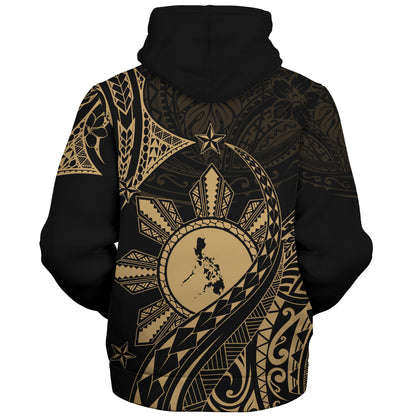 Philippines Filipinos Sherpa Hoodie Filipino Polynesia Star With Tribal Design