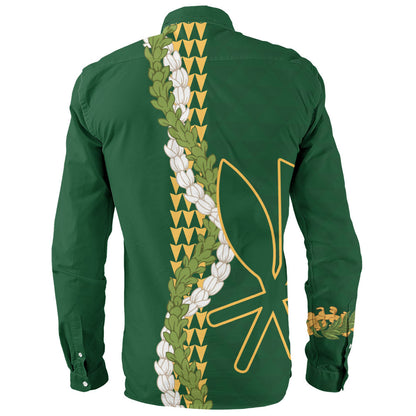 Hawaii Long Sleeve Shirt Kanaka Maoli Puakenikeni Maile Flower Lei