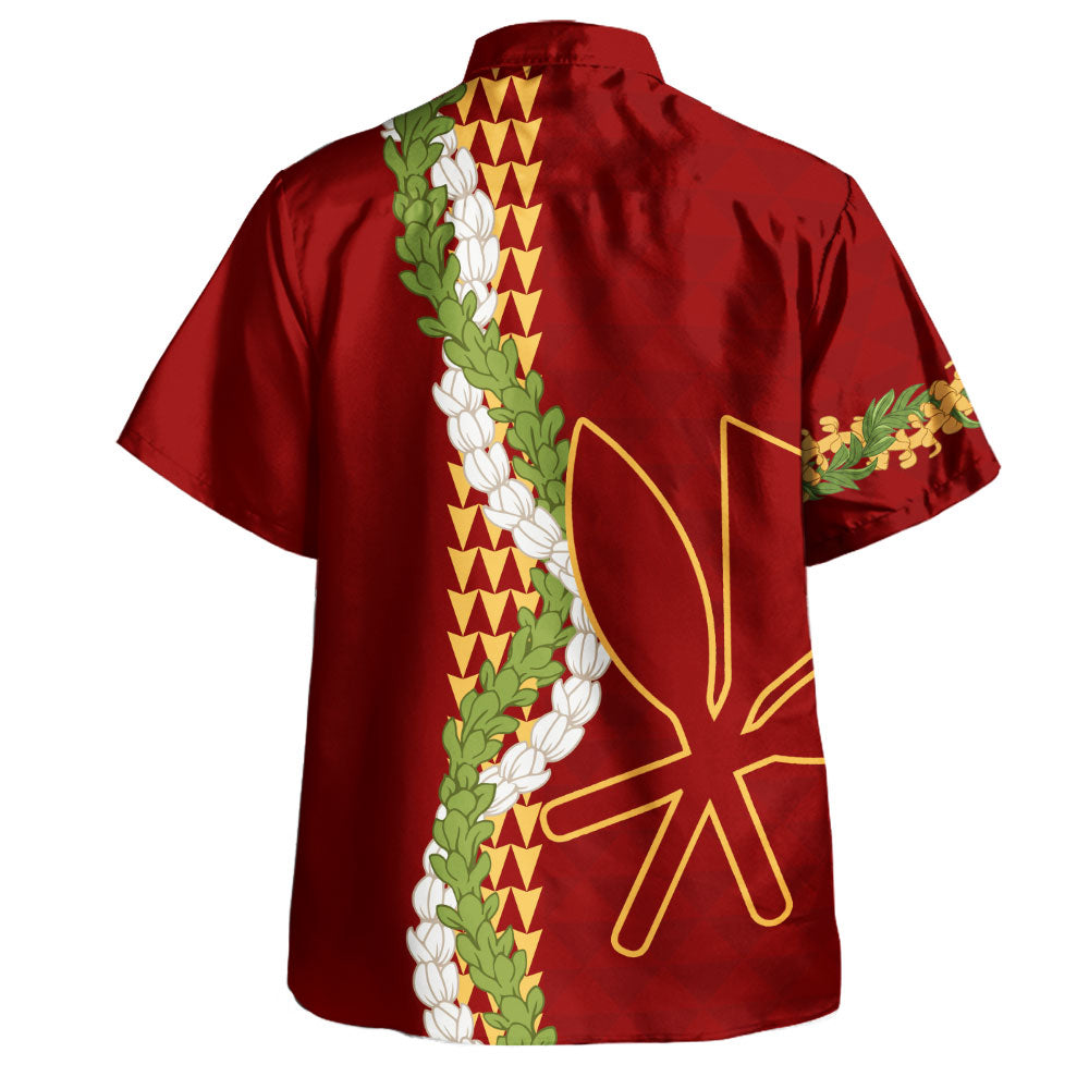 Hawaii Hawaiian Shirt Kanaka Maoli Puakenikeni Maile Flower Lei