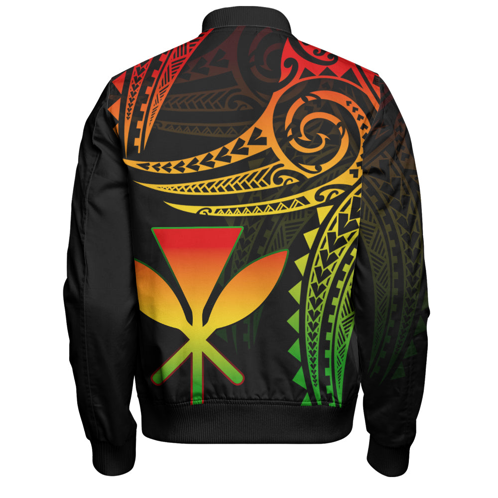 Hawaii Bomber Jacket Polynesian Flame Of Hawaii Style