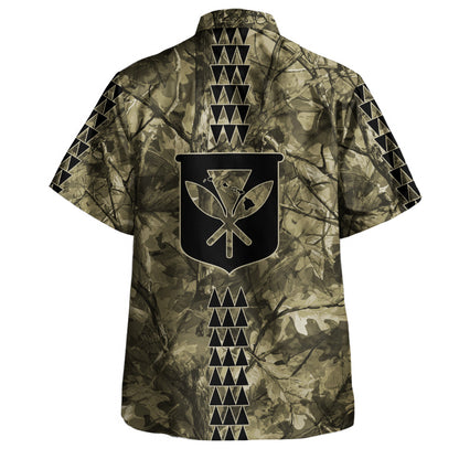 Hawaii Hawaiian Shirt Woodland Kanaka Camo Style