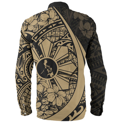 Philippines Filipinos Long Sleeve Shirt Custom National Sampaguita Flower Symbols Style
