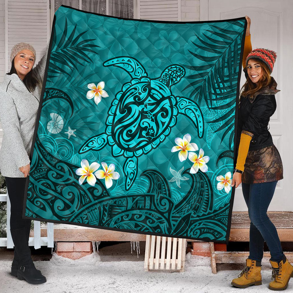 Hawaii Premium Quilt Hawaiian Sea Turtle & Floral Dreams