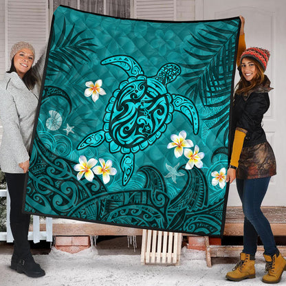 Hawaii Premium Quilt Hawaiian Sea Turtle & Floral Dreams