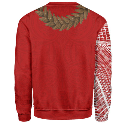 Samoa Sweatshirt Tattoo Roman Reigns With Ula Fala Style Brown