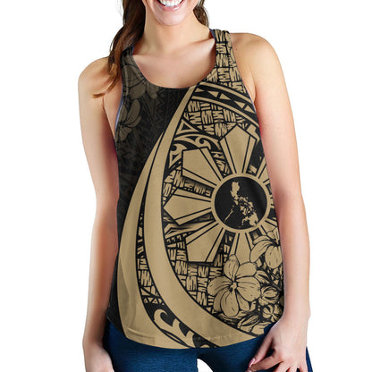 Philippines Filipinos Women Tank Custom National Sampaguita Flower Symbols Style