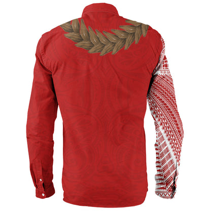 Samoa Long Sleeve Shirt Tattoo Roman Reigns With Ula Fala Style Brown